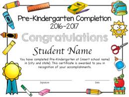 Preschool And Pre Kindergarten Diplomas Certificates And Completion Editable