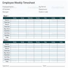 Free Printable Weekly Employee Time Sheets Hourly Then 9