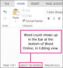 Microsoft Office Tutorials Show Word Count