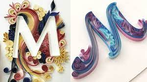 Business letter templates & examples. Diy Paper Quilling Letter Art Letter M Part 13 Craft Ideas Youtube