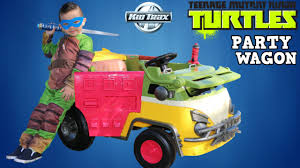 Kid Trax Ninja Turtles Party Wagon Battery Powered 6 Volt Ride On Car Unboxing With Ckn Toys