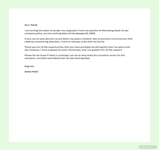 35 formal resignation letter template