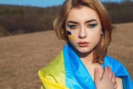 ukrainian flag stand with ukraine concept