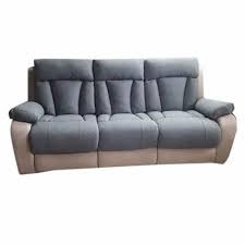 manual 3 seater fabric recliner sofa