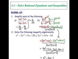 3 4 Solve Rational Equations