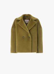 Green Short Jacket In Alpaca And Wool