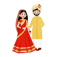indian punjabi couple in wedding outfits