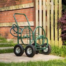 4 wheel garden hose reel cart