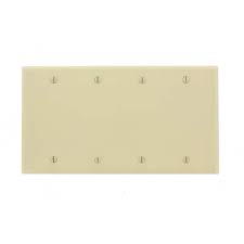 Leviton 86064 Blank Wallplate Standard Size Gang 4 Ivory
