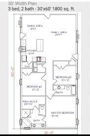 30x60 Floor Plan Pole Barn House