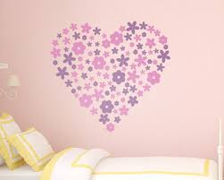 Love Heart Made Of Flowers Wall Sticker