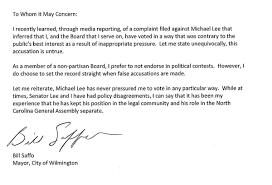 At best, false allegations can cause serious damage to your reputation. Michael Lee On Twitter Attached Is A Letter By Wilmington Mayor Bill Saffo In Response To The Baseless And False Complaint Filed Yesterday Thank You Mayor Saffo Https T Co Awlrwofb5h