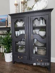 easy chalk painted china cabinet in a