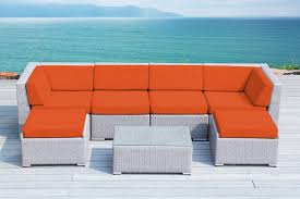 ohana 7 piece patio wicker sectional sofa set with cover dark gray