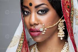 exotic indian bride dressed up for