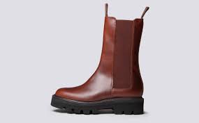 Preferred for colder seasons, ranging from classic black styles to seventies. Doris Chelsea Boots For Women In Brown Pull Up Leather Grenson