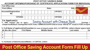 how to fill post office savings account