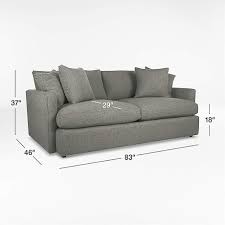 lounge ii grey 83 sofa crate barrel