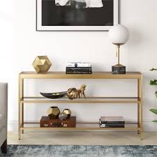 Shelf Short Console Table In Brass