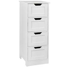 It features a cute curved front with a triangulated white veneer pattern that gives the drawer a. White Tall Chest Of Drawers Narrow Tallboy Cabinet Bedroom Bathroom Storage Unit Ebay