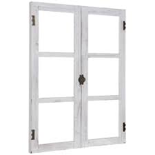 Distressed White Window Frame Wood Wall