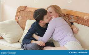 Mom and Son Chatting Heart To Heart on the Wicker Sofa Stock Video - Video  of love, care: 90194563