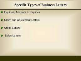 specific types of business letters