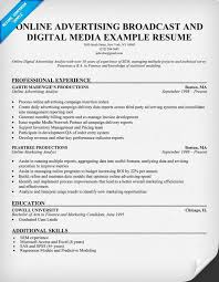 Online Advertising Broadcast Digital Media Resume