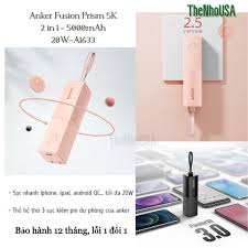 Pin sạc dự phòng 2 in 1 Anker Powercore Fusion Prism 5K 5.000 - 20W - A1633  [BH 12T] - Oppo