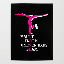 vaults floor uneven bars beam poster