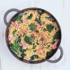 one pot pasta with spinach and smoked