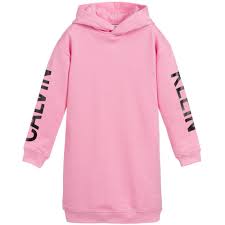 Teen Girls Pink Hoodie Dress