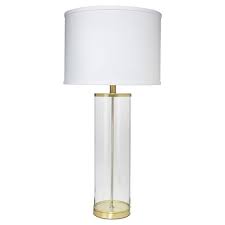 gold metal clear glass table lamp