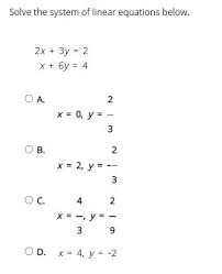 Solve The System Of Equations Below In