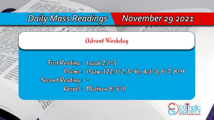 Daily Mass Readings 29 November 2021 | Catholic Monday