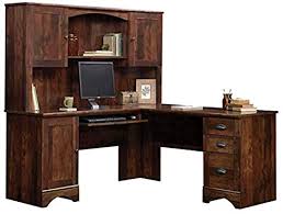 Cherry computer desks give a classic sophistication to any contemporary office setting. Only Curado Wood Cherry Finish Sauder Harbor View Corner Computer Desk Hutch Desks Home Office Furniture Home Garden