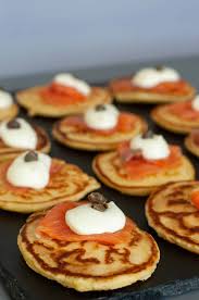 russian pancakes blinis with smoked