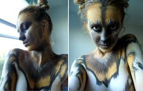 african wild dog face painting