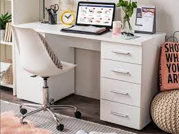 Shop ikea's collection of study and computer desks for kids and preteens, featuring fun designs to create your child's first workspace at affordable prices. Munik White Office Desk With Storage Drawers And Cupboard