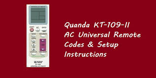 kt 109 ii universal ac remote codes