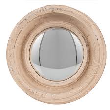 Beige Plastic Round Large Mirror