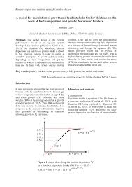 Pdf A Model For Calculation Of Growth And Feed Intake In