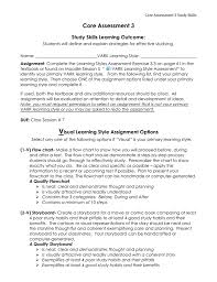 core study skills assessment core assessment 3 study skills core assessment 3 study skills learning outcome students will define and explain strategies for effective studying