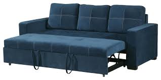 fabric convertible sofa blue