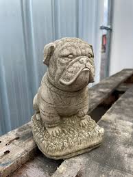 British Bulldog Stone Statue Puppy Dog