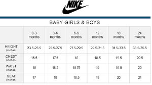 Nike Boys Size Chart