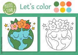 vecteur stock ecological coloring page