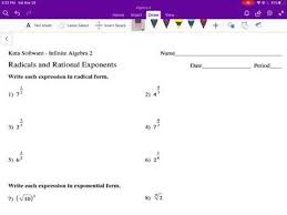 Rational Exponents Worksheet Examples