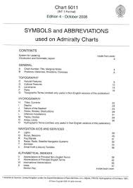 Chart 5011 Symbols And Abbreviations Used On Admiralty