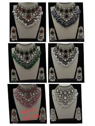 designer bridal polki necklace set